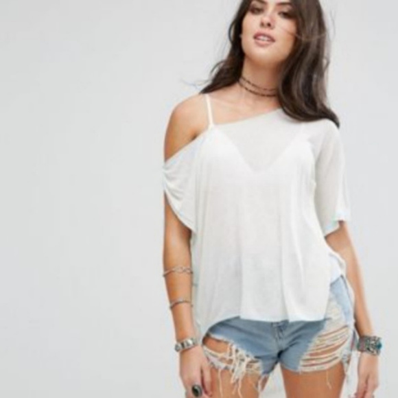 NWT Free People Pluto One-Shoulder Tee top - Picture 3 of 8